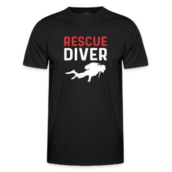 Équipage de plongeurs de sauvetage. Plongée de sauvetage - T-shirt sport Homme - noir - Devant - AI Model Male 178 dark (178cm)