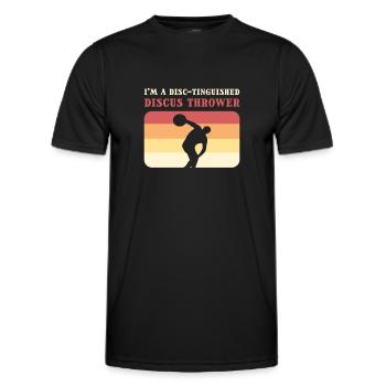 Je suis un passionné de lancer de disque. - T-shirt sport Homme - noir - Devant - AI Model Male 178 dark (178cm)