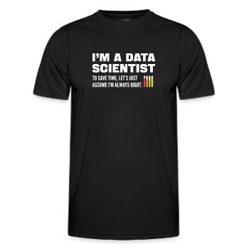 Datenwissenschaft. Big Data-analytik. Für - Männer Funktions-T-Shirt - Schwarz - Vorne - AI Model Male 178 dark (178cm)