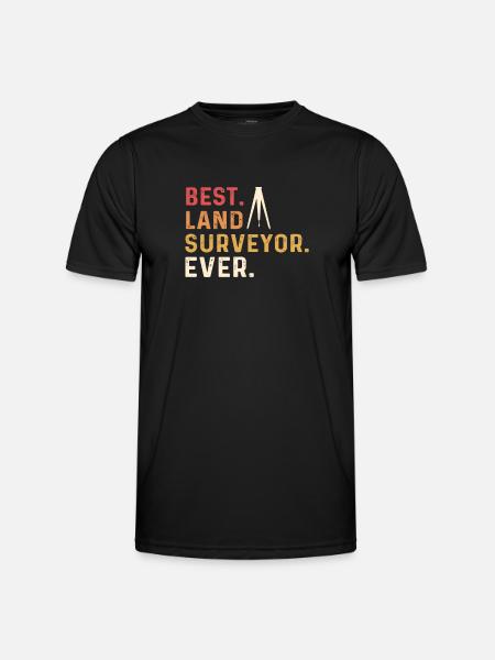 Bedst. Landmåler. Altid. Landinspektør. - Funktionsshirt til herrer - sort
