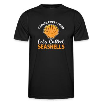 Alles Abbrechen. Beachcombing Muscheln Sammeln - Männer Funktions-T-Shirt - Schwarz - Vorne - AI Model Male 178 dark (178cm)