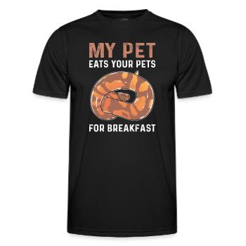 Mon animal mange votre animal de compagnie pour le petit déjeuner. - T-shirt sport Homme - noir - Devant - AI Model Male 178 dark (178cm)