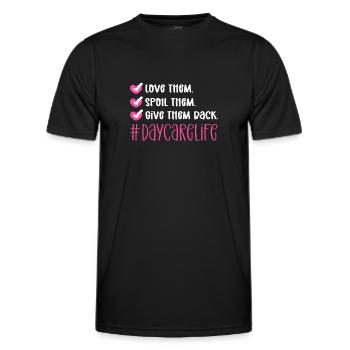 Aimez-les. Dorlotez-les. Donnez-leur quelque chose - T-shirt sport Homme - noir - Devant - AI Model Male 178 dark (178cm)