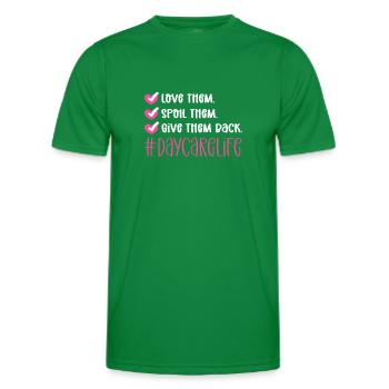 Love them. Pamper them. Give them something - Men's Functional T-Shirt - kelly green - Front - AI Model Male 178 dark (178cm)