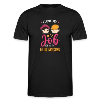 I love my job for all the little reasons. - Men's Functional T-Shirt - black - Front - AI Model Male 178 dark (178cm)
