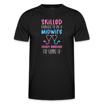 Geburtshelferin. Geburtshelferin Und Hebamme. Ob - Männer Funktions-T-Shirt - Schwarz - Vorne - AI Model Male 178 dark (178cm)