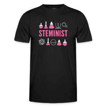 Steminist. Frauen In Der Wissenschaft. Steminist - Männer Funktions-T-Shirt - Schwarz - Vorne - AI Model Male 178 dark (178cm)