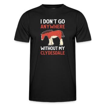 Cheval de trait. Cheval écossais des Highlands. Clydesdale - T-shirt sport Homme - noir - Devant - AI Model Male 178 dark (178cm)