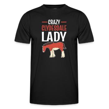 Crazy Clydesdale dame. Écossais - T-shirt sport Homme - noir - Devant - AI Model Male 178 dark (178cm)