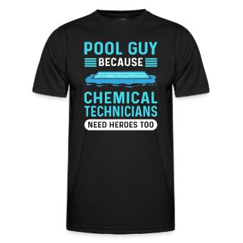 Pool Wartung Reparatur Kerl. Pool-reiniger. Pool - Männer Funktions-T-Shirt - Schwarz - Vorne - AI Model Male 178 dark (178cm)