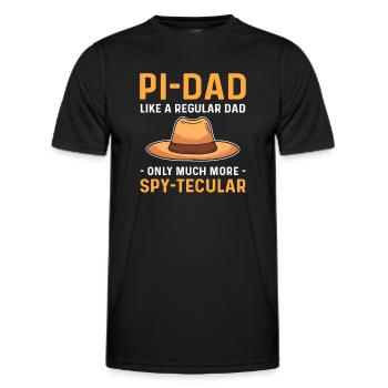 Pi Papa. Espion papa. Détective privé - T-shirt sport Homme - noir - Devant - AI Model Male 178 dark (178cm)