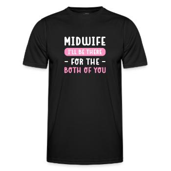 Hebamme. Ich Werde Für Euch Beide Da Sein. - Männer Funktions-T-Shirt - Schwarz - Vorne - AI Model Male 178 dark (178cm)