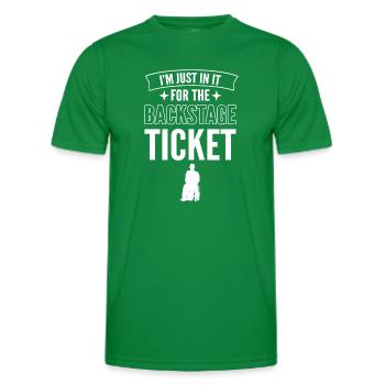 Nur Wegen Des Backstage-tickets. Rollstuhlfahrer - Männer Funktions-T-Shirt - Kelly Green - Vorne - AI Model Male 178 dark (178cm)