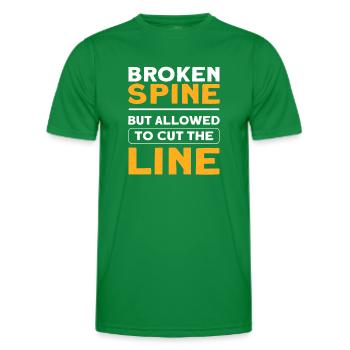 Broken spine. Wheelchair handicap - Men's Functional T-Shirt - kelly green - Front - AI Model Male 178 dark (178cm)