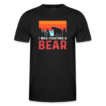 Ich Habe Mit Einem Bären Gekämpft. Rollstuhl - Männer Funktions-T-Shirt - Schwarz - Vorne - AI Model Male 178 dark (178cm)