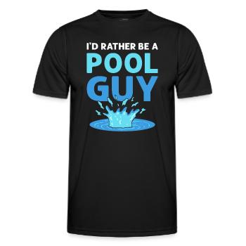Je préfère être un gars de la piscine. Nettoyeur de piscine. Mare - T-shirt sport Homme - noir - Devant - AI Model Male 178 dark (178cm)