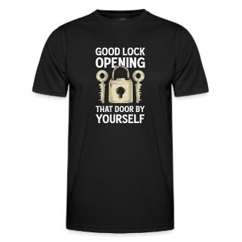 Gutes Schloss. Lock Picking. Schlüsseldienst - Männer Funktions-T-Shirt - Schwarz - Vorne - AI Model Male 178 dark (178cm)