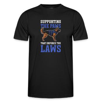 Support for the paws that the laws - Men's Functional T-Shirt - black - Front - AI Model Male 178 dark (178cm)