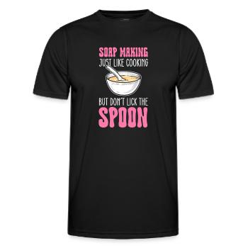 Comme pour la cuisson, mais ne léchez pas le - T-shirt sport Homme - noir - Devant - AI Model Male 178 dark (178cm)