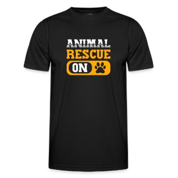 Mode de sauvetage des animaux activé. Aco Sauvetage d’animaux - T-shirt sport Homme - noir - Devant - AI Model Male 178 dark (178cm)