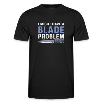 J’ai peut-être un problème de lame. - T-shirt sport Homme - noir - Devant - AI Model Male 178 dark (178cm)