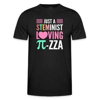 Nur Eine Steminist Liebende Pi-zza. Steminist - Männer Funktions-T-Shirt - Schwarz - Vorne - AI Model Male 178 dark (178cm)