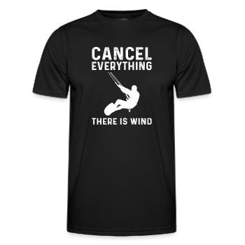 Alles Absagen, Wo Wind Ist. Kitesurfen - Männer Funktions-T-Shirt - Schwarz - Vorne - AI Model Male 178 dark (178cm)