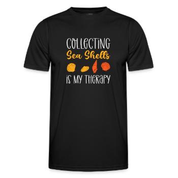 Collecting shells is my therapy. - Men's Functional T-Shirt - black - Front - AI Model Male 178 dark (178cm)