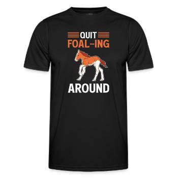 Arrêtez de pouliner. Cheval écossais des Highlands. - T-shirt sport Homme - noir - Devant - AI Model Male 178 dark (178cm)