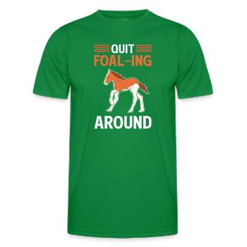 Stop foaling. Scottish Highland Horse. - Men's Functional T-Shirt - kelly green - Front - AI Model Male 178 dark (178cm)