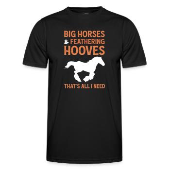 Big horses - Men's Functional T-Shirt - black - Front - AI Model Male 178 dark (178cm)