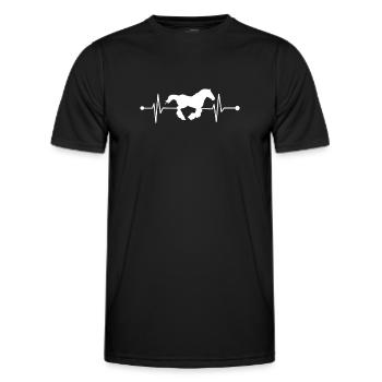 Cheval de trait. Cheval écossais des Highlands. Clydesdale - T-shirt sport Homme - noir - Devant - AI Model Male 178 dark (178cm)