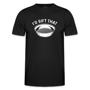 Je passerais cela au crible. Orpaillage. Prospecteur - T-shirt sport Homme - noir - Devant - AI Model Male 178 dark (178cm)