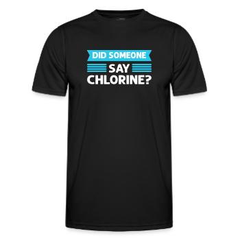 Quelqu’un a-t-il dit chlore? Nettoyeur de piscine. Pool Guy - T-shirt sport Homme - noir - Devant - AI Model Male 178 dark (178cm)