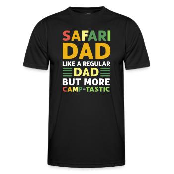 Safari-vater. Mehr Camp-tastic. - Männer Funktions-T-Shirt - Schwarz - Vorne - AI Model Male 178 dark (178cm)