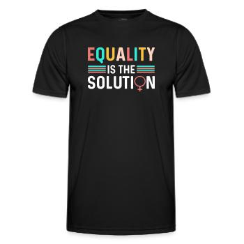 Equality is the solution. Steminist - Men's Functional T-Shirt - black - Front - AI Model Male 178 dark (178cm)