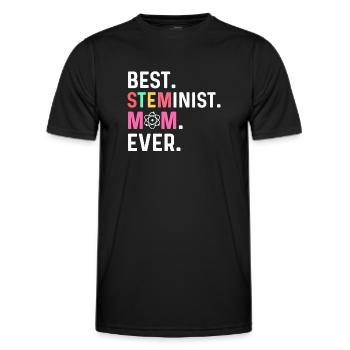 Best Steminist mom ever. Steminist - Men's Functional T-Shirt - black - Front - AI Model Male 178 dark (178cm)