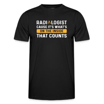 Radiologist cause inside counts. X-ray assistant - Men's Functional T-Shirt - black - Front - AI Model Male 178 dark (178cm)
