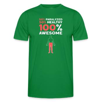 Wheelchair. Amputation survivor. Handicap - Men's Functional T-Shirt - kelly green - Front - AI Model Male 178 dark (178cm)