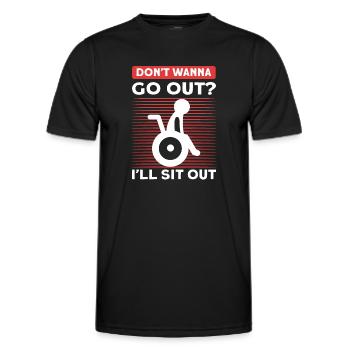 Wheelchair. Amputation survivor. Handicap - Men's Functional T-Shirt - black - Front - AI Model Male 178 dark (178cm)