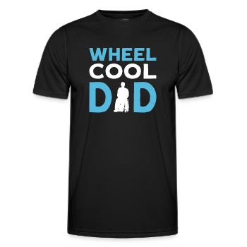 Wheel Cool Dad. Rollstuhl-papa. Handicap - Männer Funktions-T-Shirt - Schwarz - Vorne - AI Model Male 178 dark (178cm)