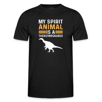 Mon animal d’âme est un thericinosaurus - T-shirt sport Homme - noir - Devant - AI Model Male 178 dark (178cm)