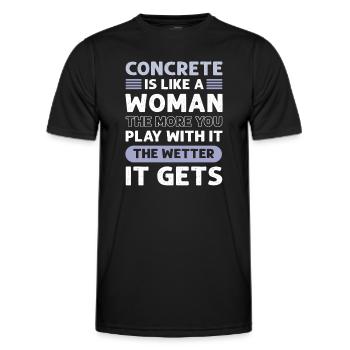 Concrete is like a woman. Cement masons. - Men's Functional T-Shirt - black - Front - AI Model Male 178 dark (178cm)