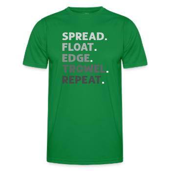 Spread Float Edge Smoothing Trowel Repeat. - Men's Functional T-Shirt - kelly green - Front - AI Model Male 178 dark (178cm)