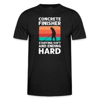 Raffineur de béton. Début en douceur, fin en difficulté. - T-shirt sport Homme - noir - Devant - AI Model Male 178 dark (178cm)