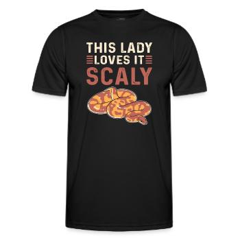 Cette dame l’aime écailleux. Roi Python - T-shirt sport Homme - noir - Devant - AI Model Male 178 dark (178cm)