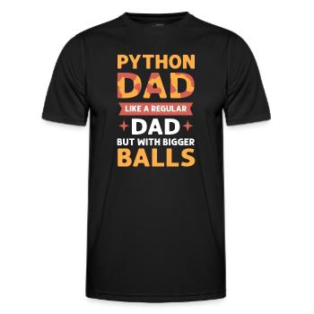 Python father. Herpetologists. King Python - Men's Functional T-Shirt - black - Front - AI Model Male 178 dark (178cm)