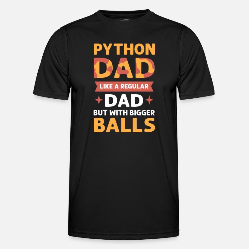 Python-vater. Herpetologen. Königspython - Männer Funktions-T-Shirt - Schwarz