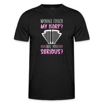 Willst Du Meine Harfe Anfassen? Ist Das Dein - Männer Funktions-T-Shirt - Schwarz - Vorne - AI Model Male 178 dark (178cm)
