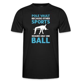 Saut à la perche. Saut en hauteur. Saut à la perche - T-shirt sport Homme - noir - Devant - AI Model Male 178 dark (178cm)